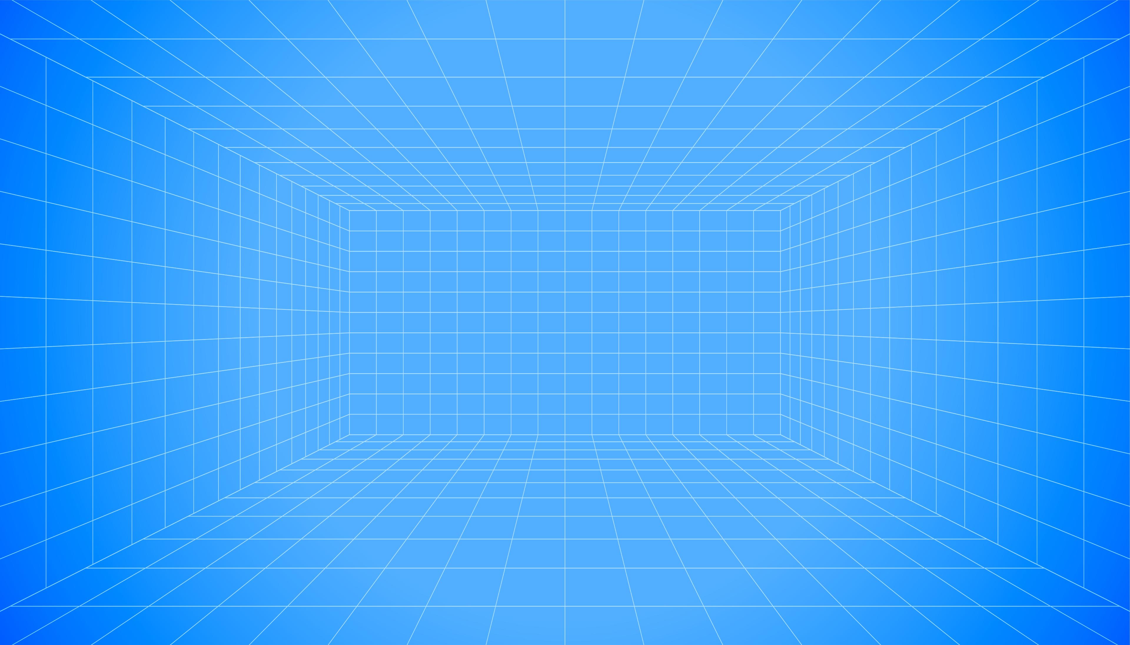 Blue perspective grid graphic